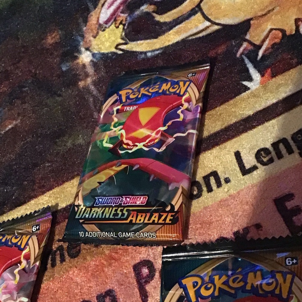 Pokemon Sword & Shield Darkness Ablaze Pack - Red and Yellow